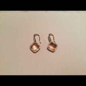 Morganite, diamond, 18K Rose Gold Earrings